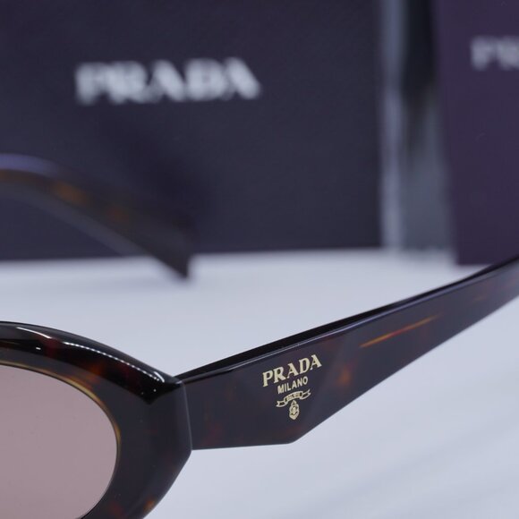 Prada PR26ZS 17N60B Oval Sunglasses – Dark Havana\\Light Brown main image 4